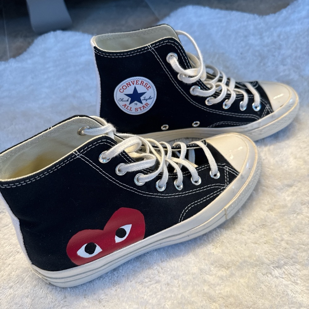 Converse Black High-Tops with Cream Accents